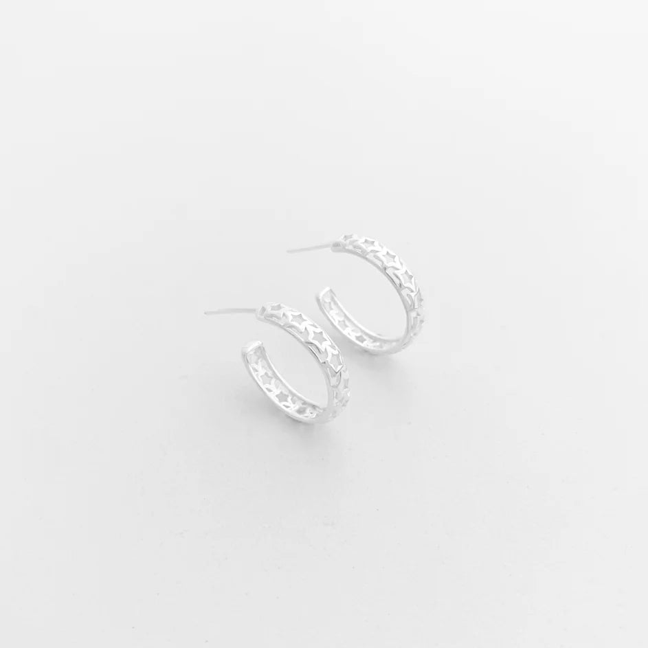 Brinco Argola com Estrela Prata 925 image 0