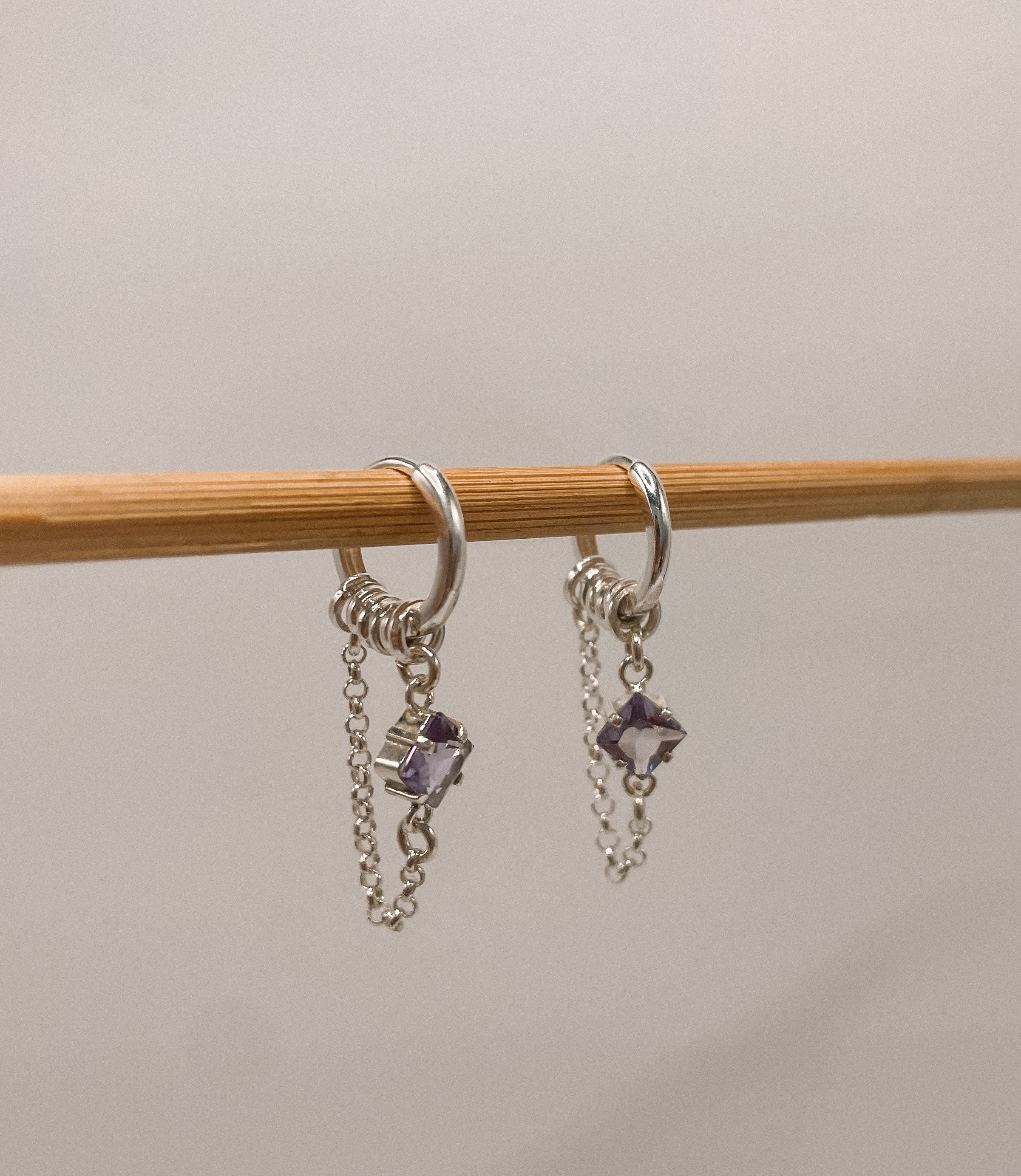 Brinco de Argola Ametista Prata 925
