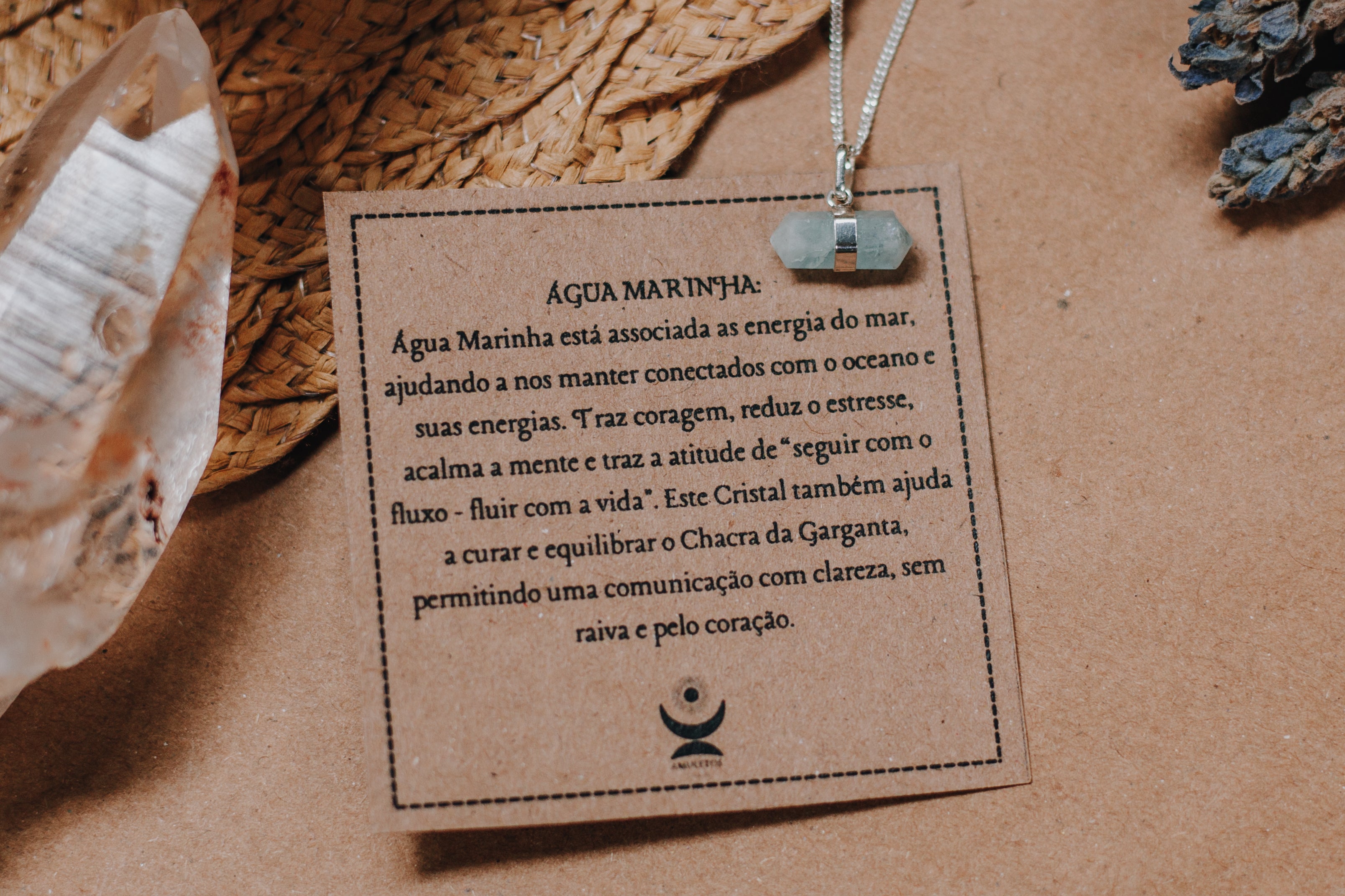 Colar Água Marinha Biponta Prata 925 image 2