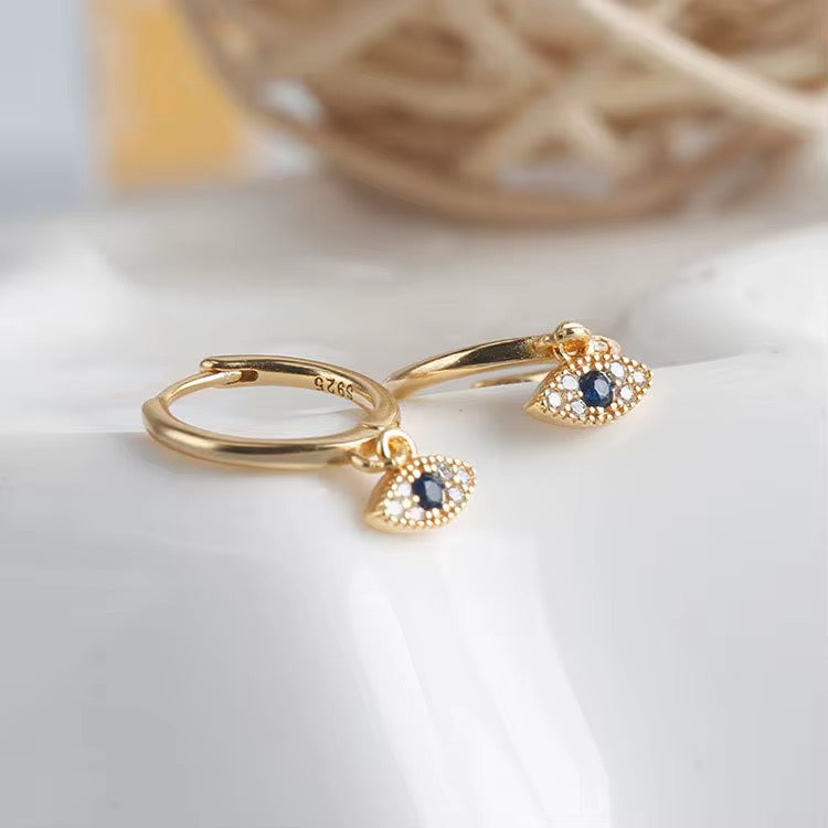 Brinco Argola Click com Olho Grego Prata 925 ou Dourado image 5