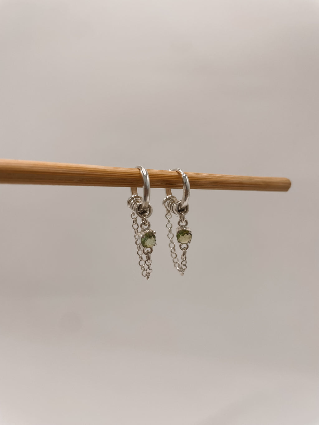 Brinco Argola Turmalina Verde Prata 925