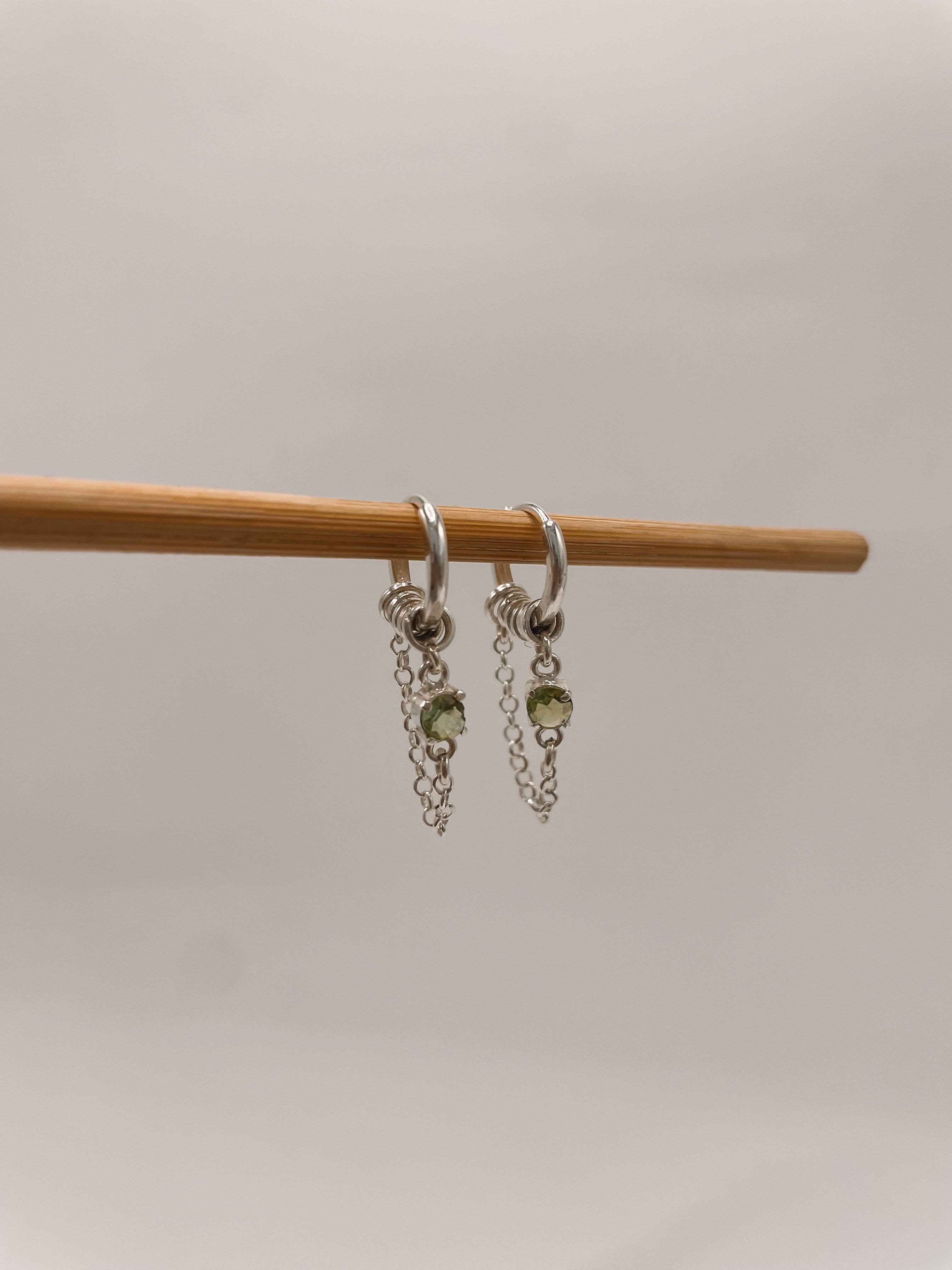 Brinco Argola Turmalina Verde Prata 925