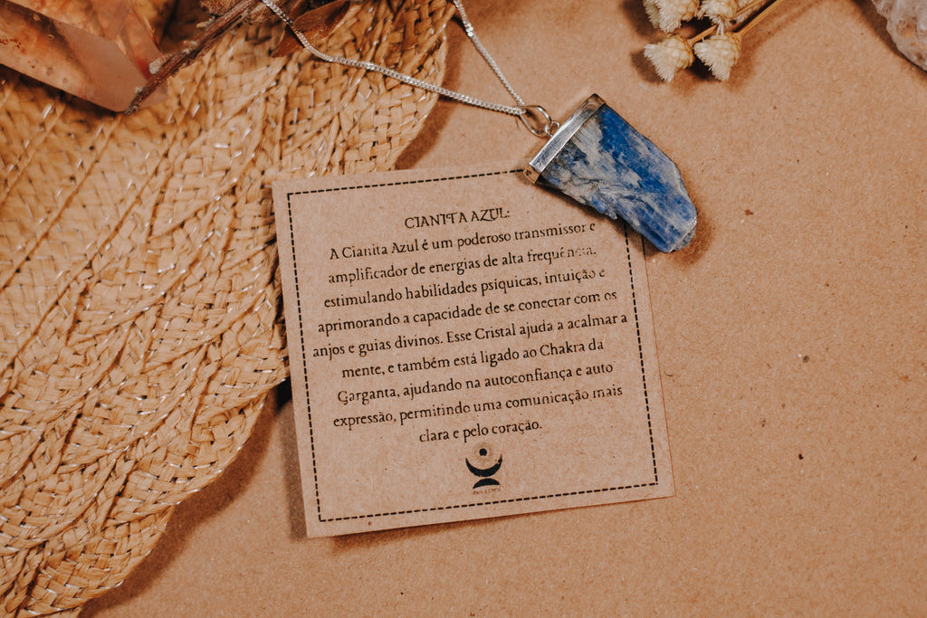 Colar de Cianita Azul Bruta Prata 925 image 2