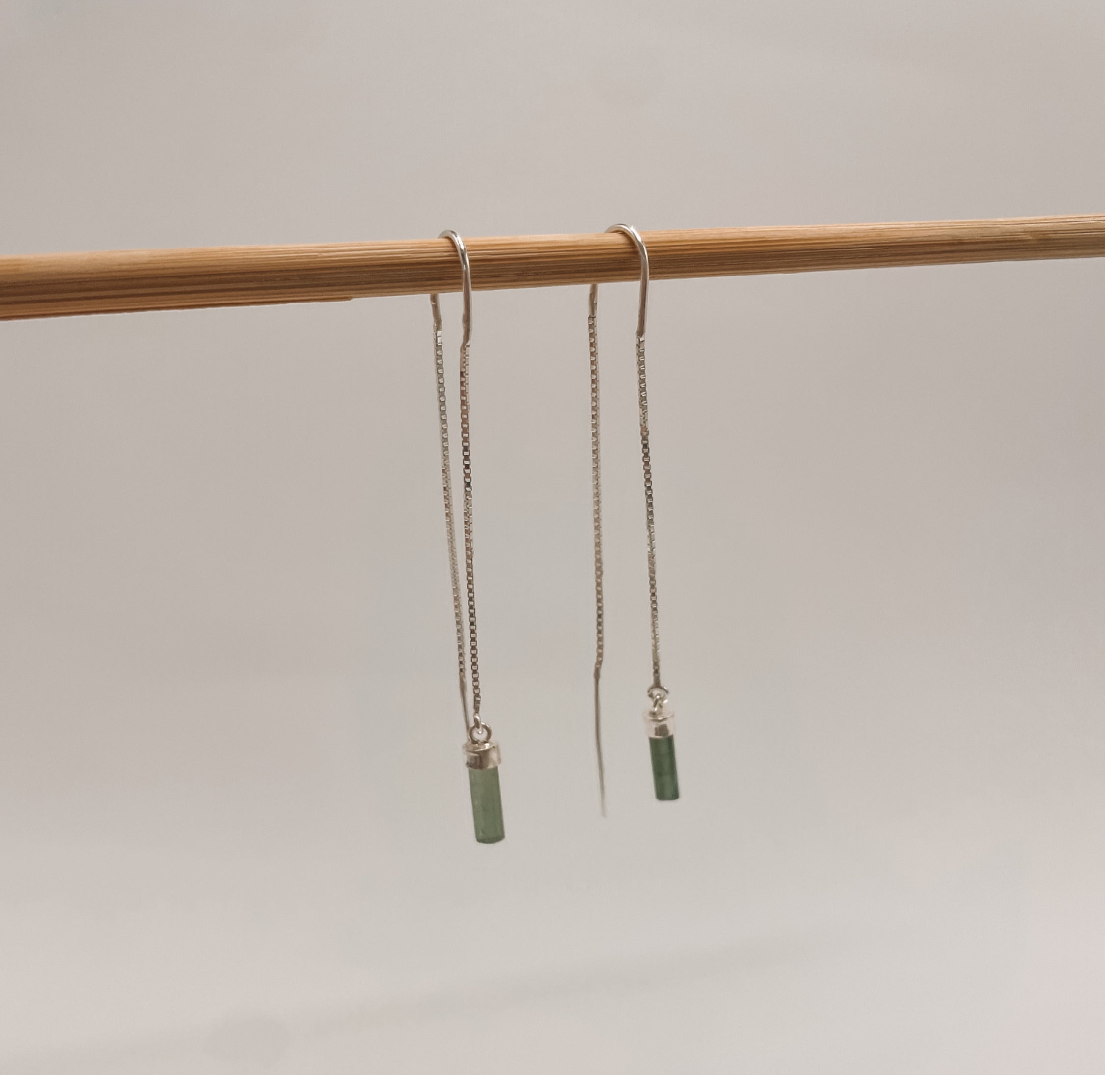 Brinco Corrente Turmalina Verde Prata 925 image 2