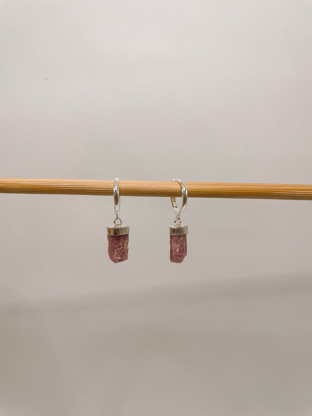 Brinco Argola Turmalina Rosa Prata 925