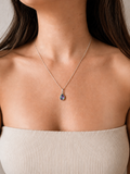 Colar Topázio Místico Gota Facetada Prata 925