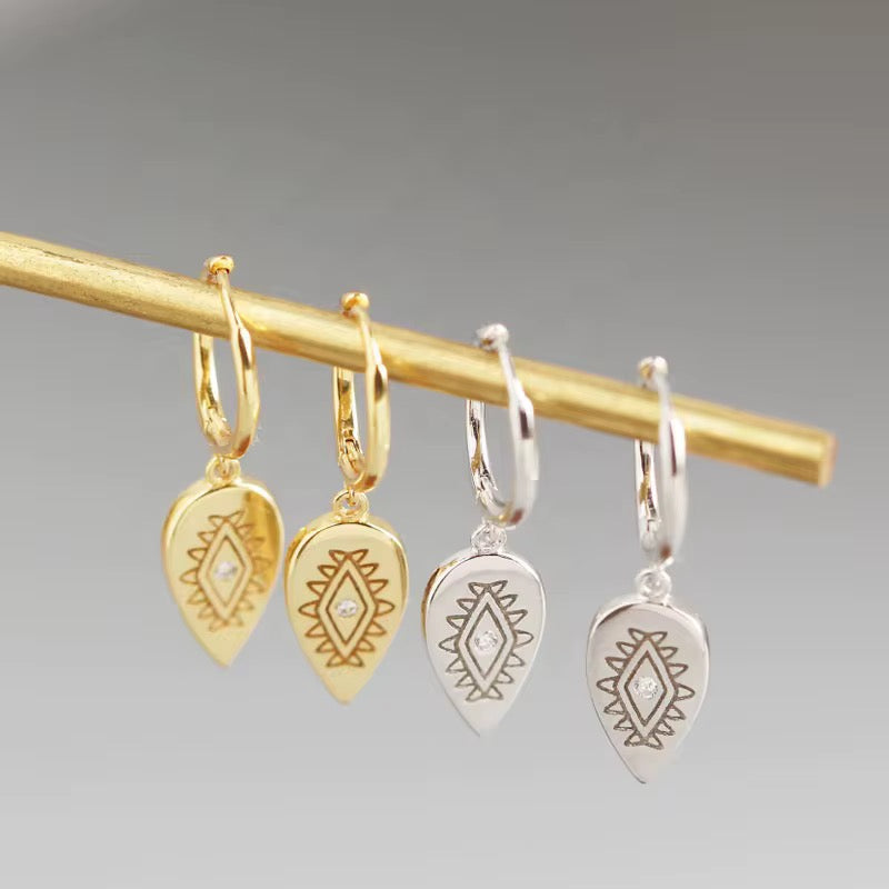 Brinco Argola Click com Olho Grego Prata 925 ou Dourado image 0