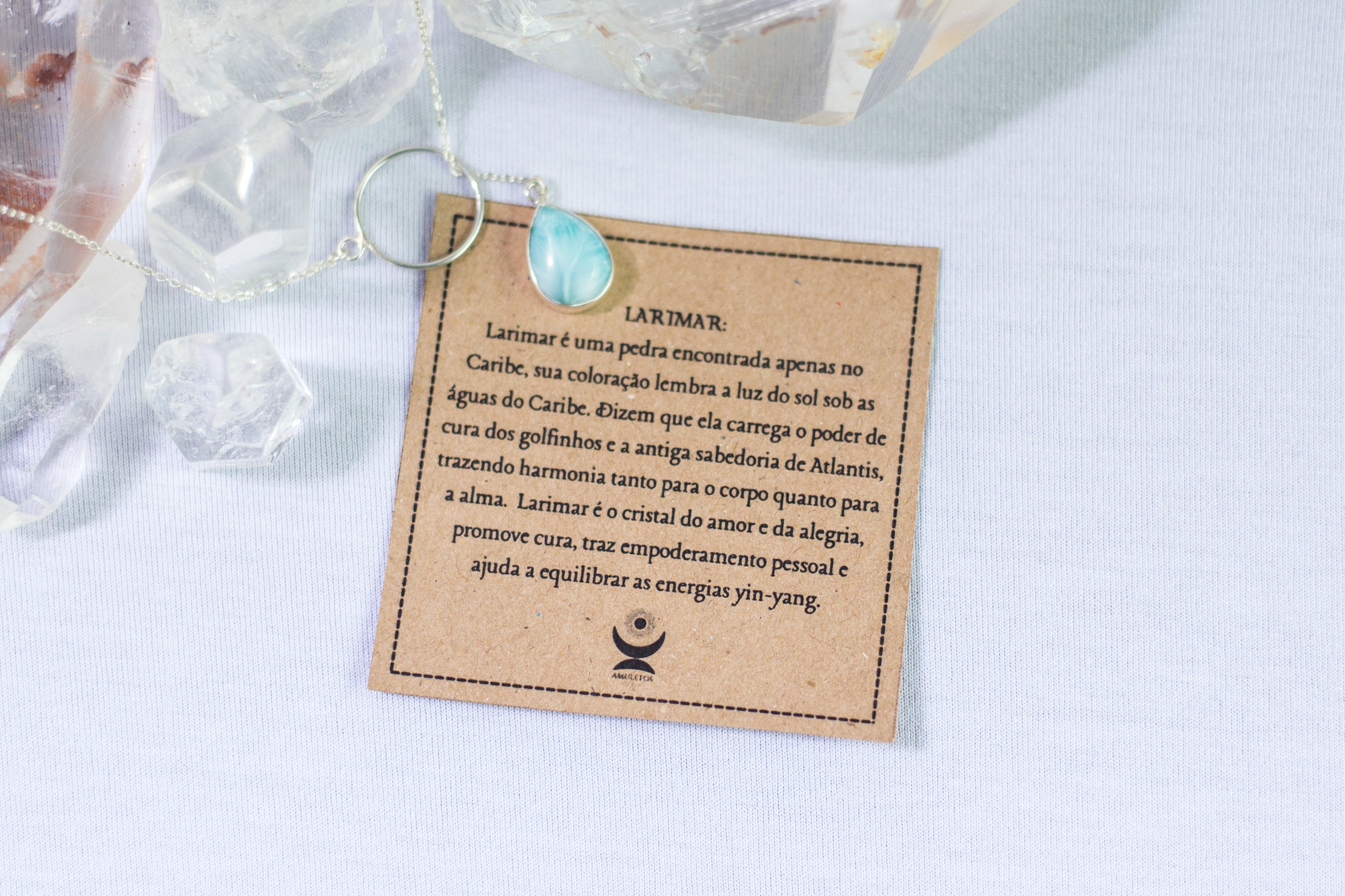 Colar Larimar Gota Prata 925 image 3