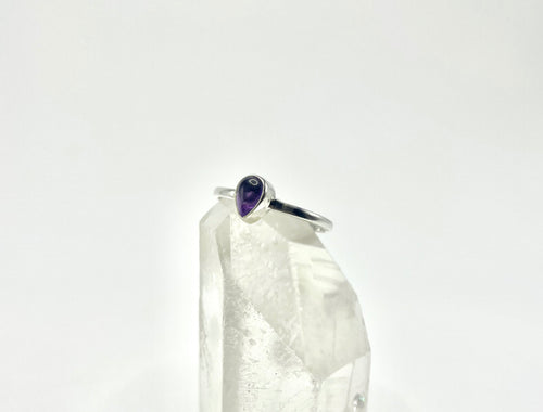 Anel Ametista Gota Prata 925 image 0