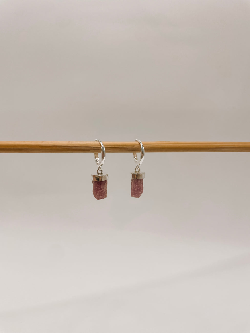 Brinco Argola Turmalina Rosa Prata 925