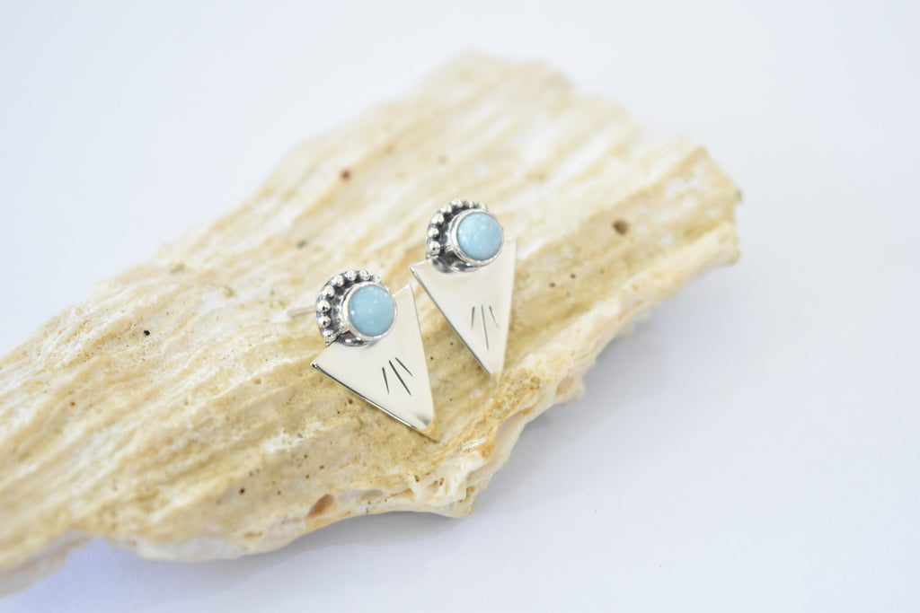 Brinco Triângulo Larimar Prata 925 image 4