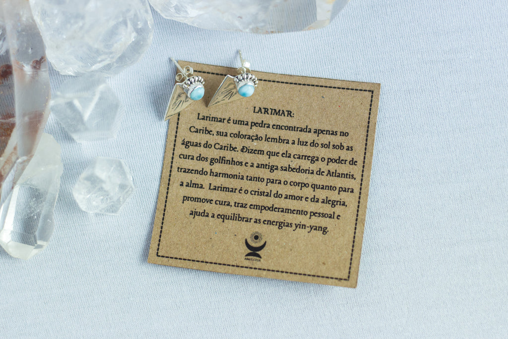 Brinco Triângulo Larimar Prata 925 image 3