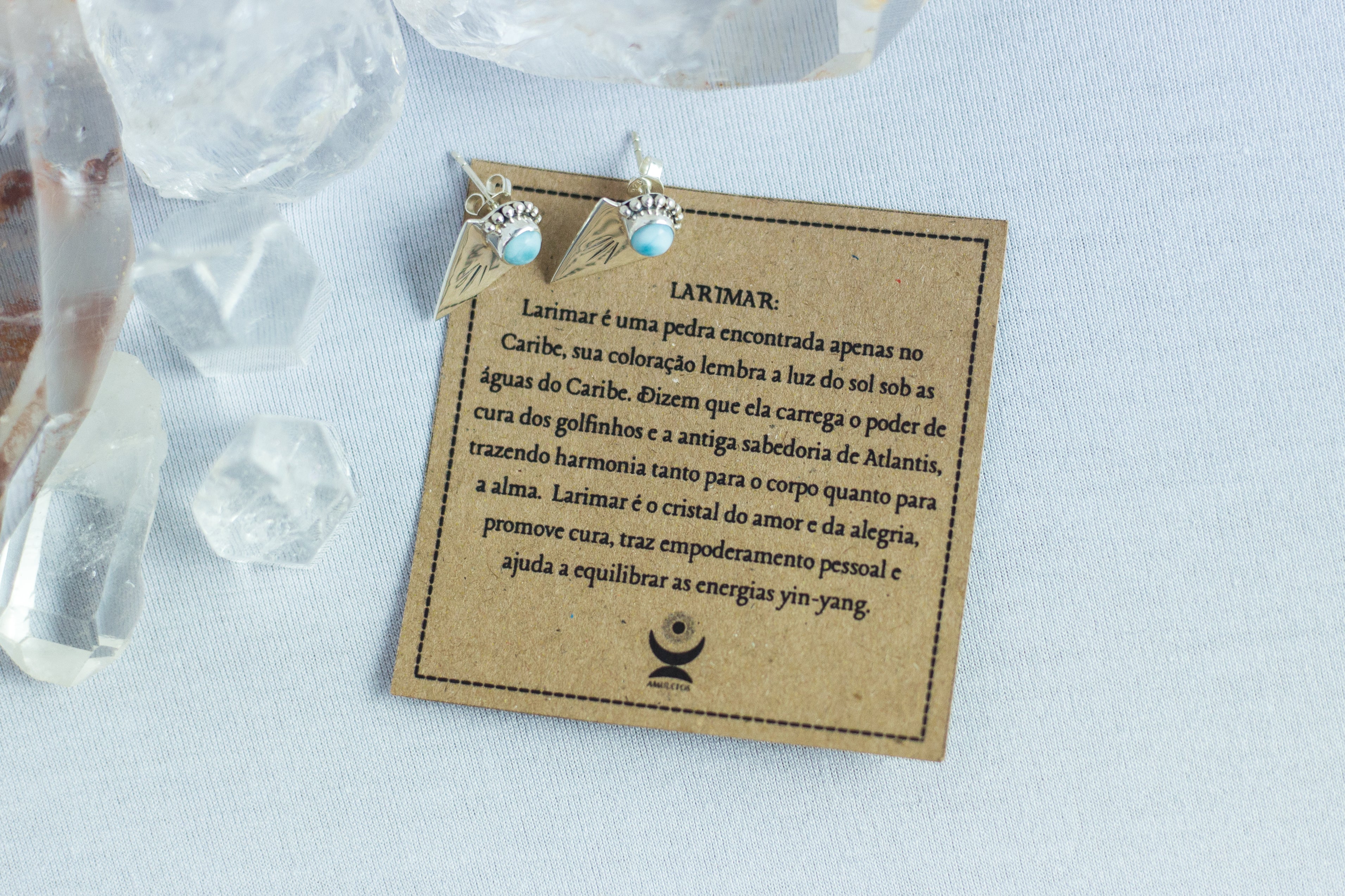 Brinco Triângulo Larimar Prata 925 image 3