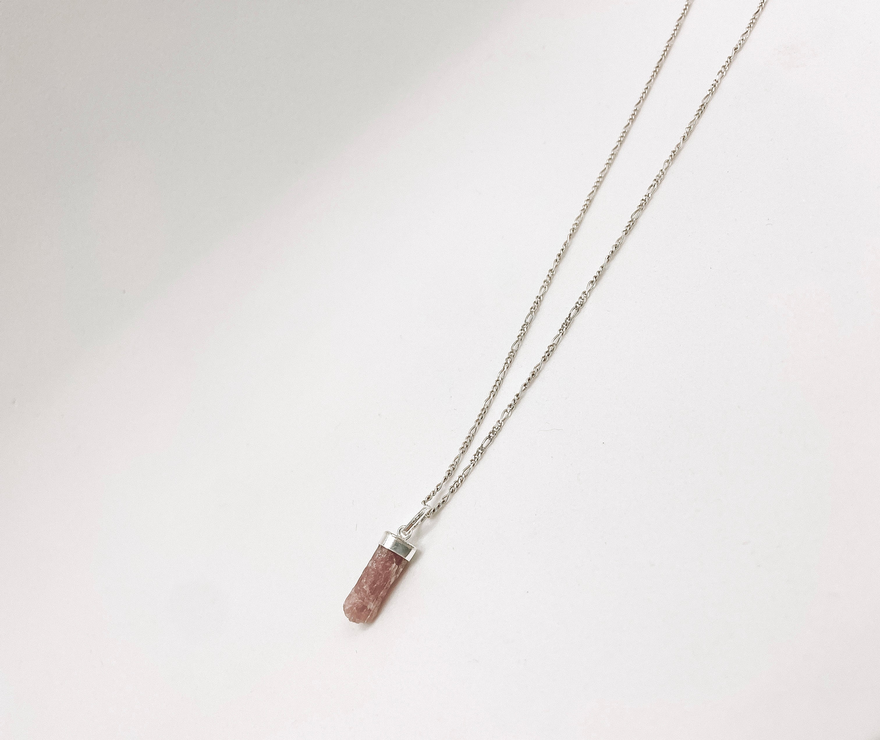 Colar Turmalina Rosa Prata 925
