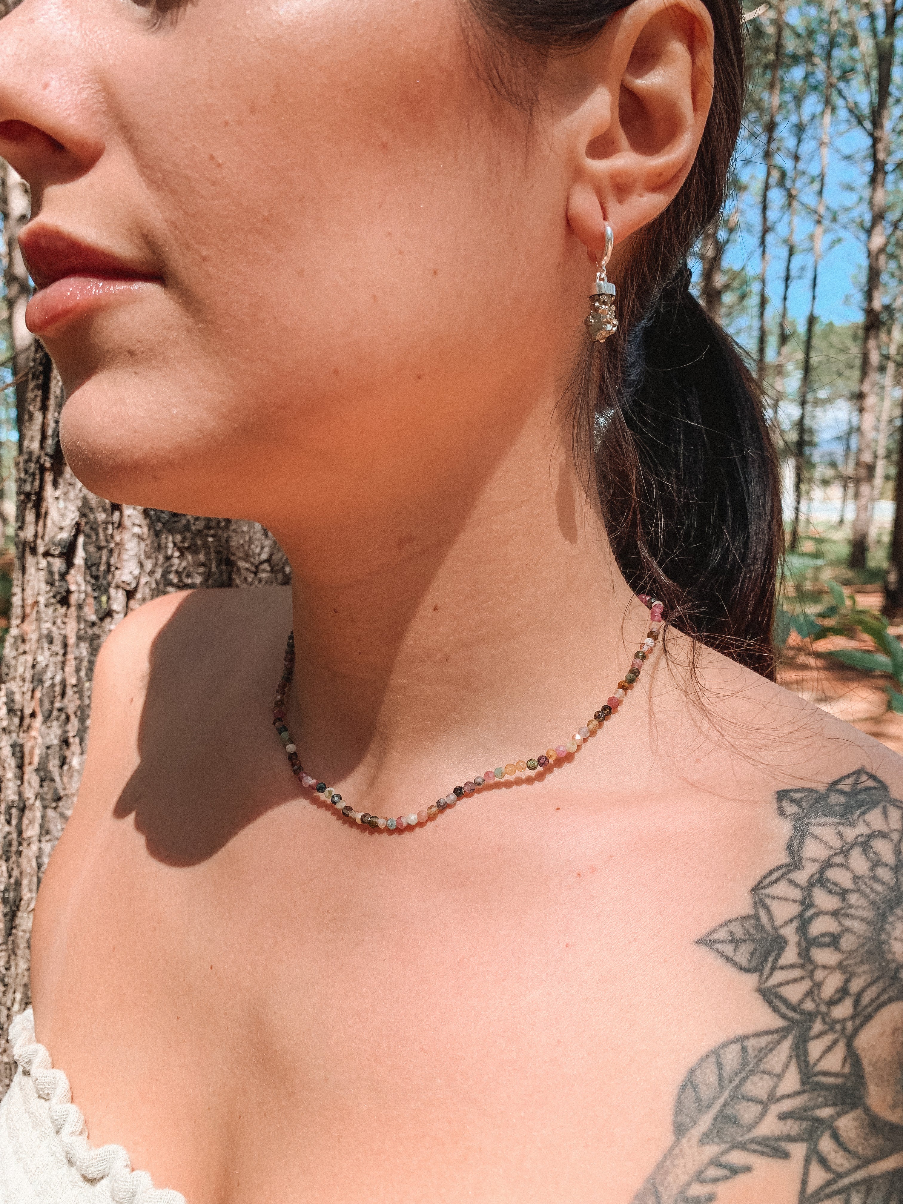 Choker de Turmalina Multicolor Prata 925 image 3