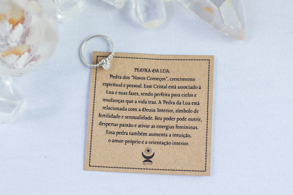 Anel Pedra da Lua Prata 925 image 3
