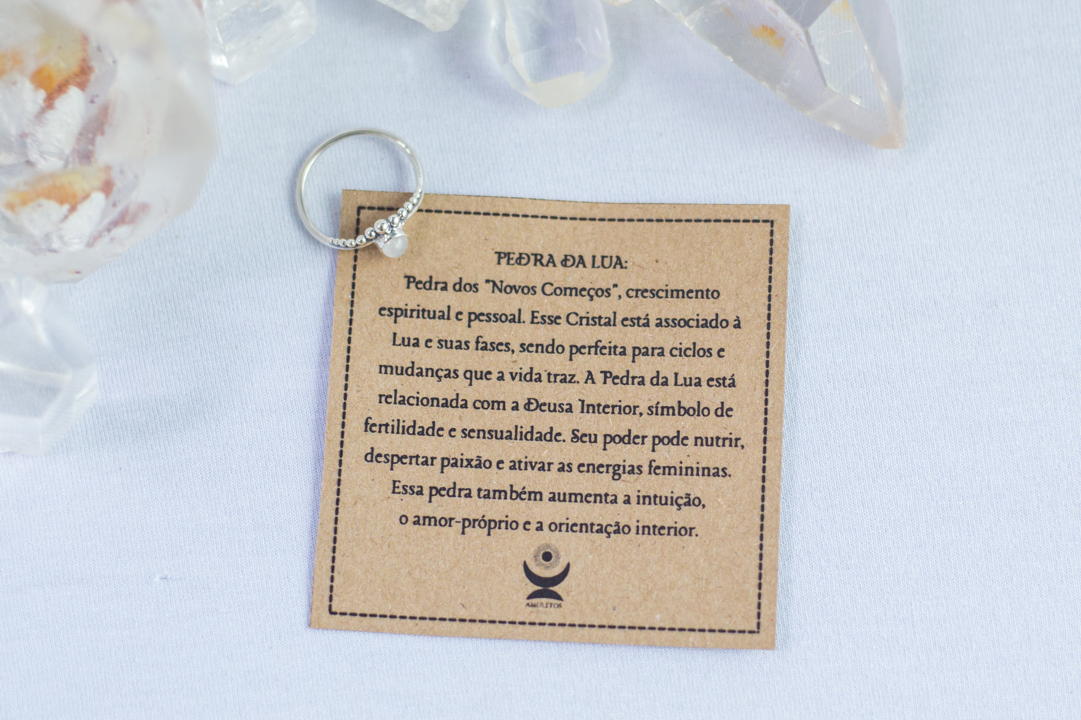 Anel Pedra da Lua Prata 925 image 3