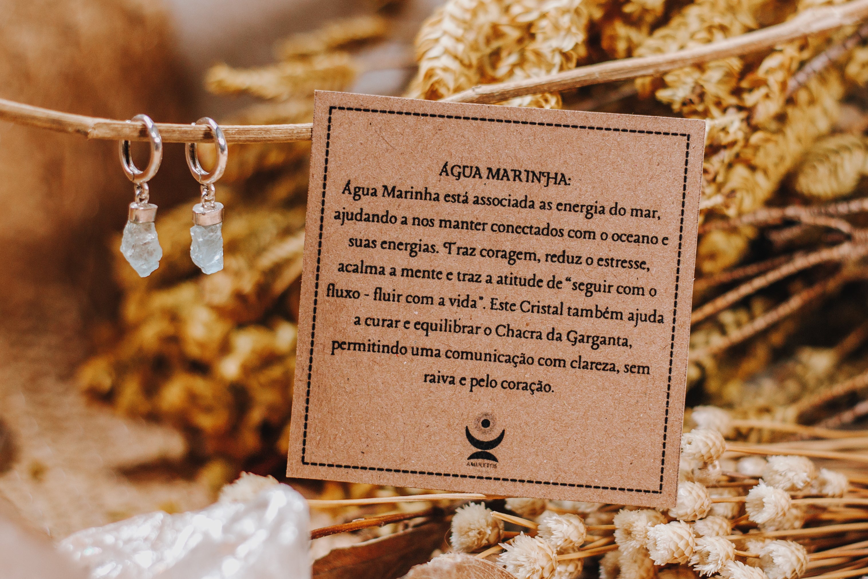 Brinco de Argola Água Marinha Bruta Prata 925 image 2