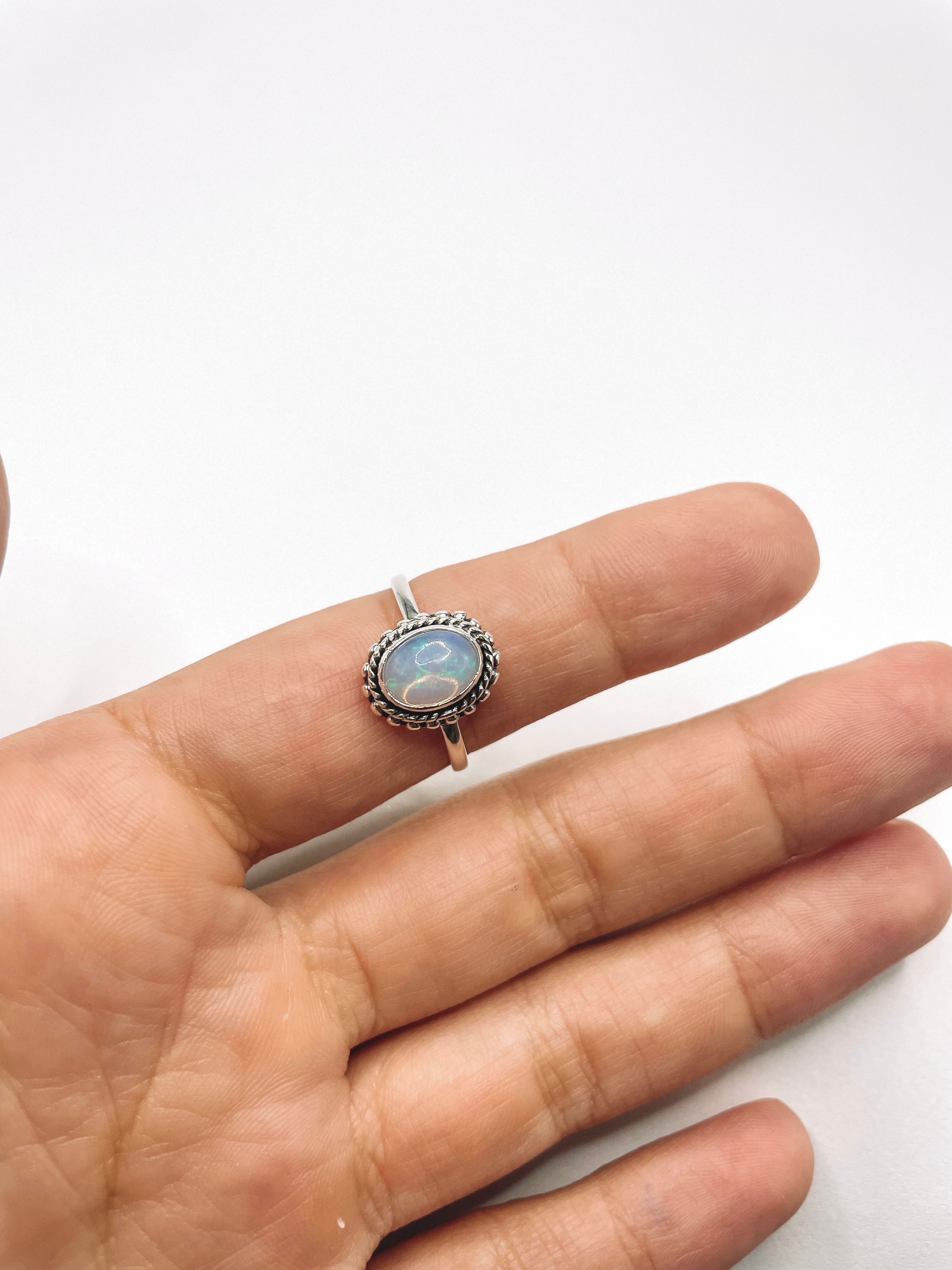 Anel Opala Etíope Prata 925 image 1