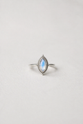 Anel Pedra da Lua Marquise Prata 925