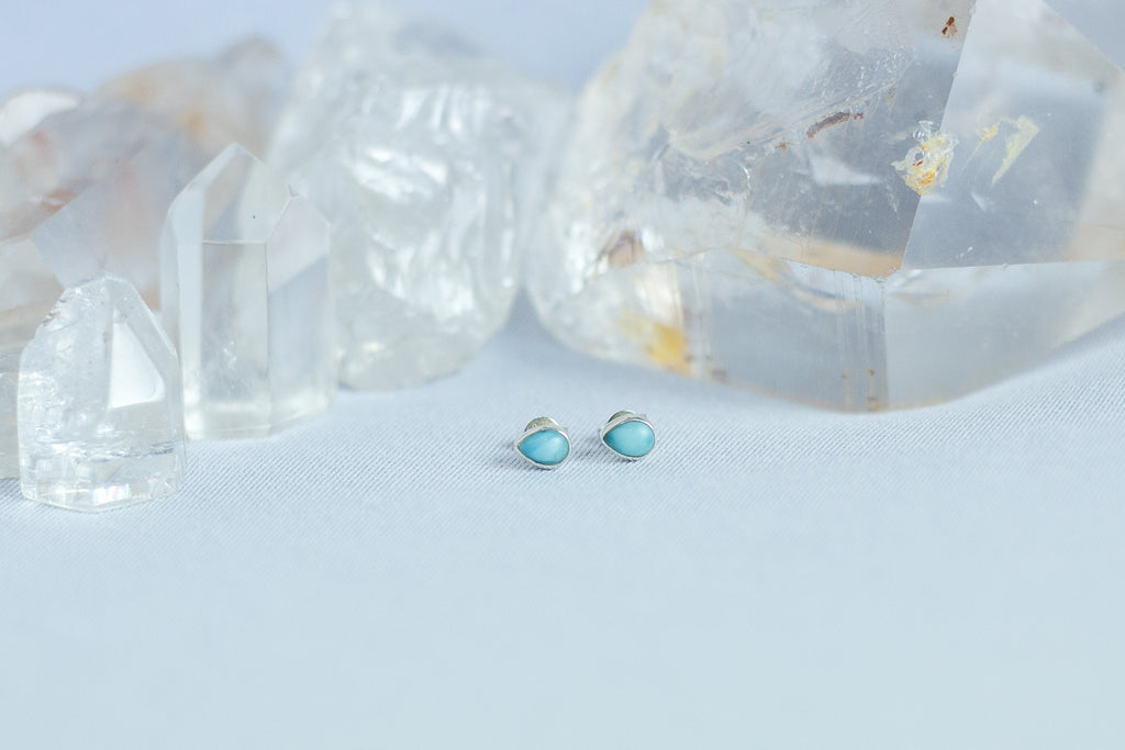 Brinco Fixo Larimar Gota Prata 925 image 1