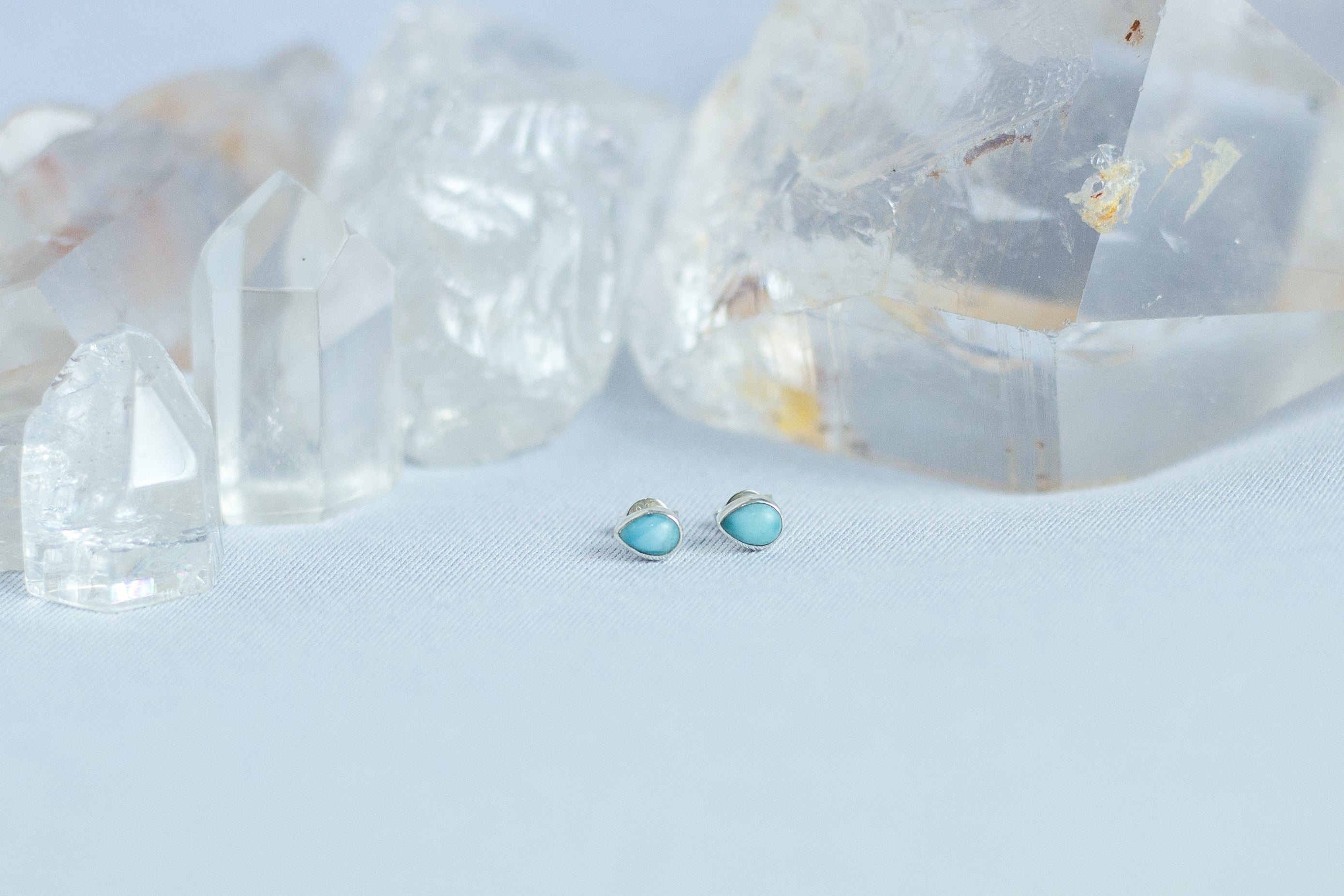 Brinco Fixo Larimar Gota Prata 925 image 1