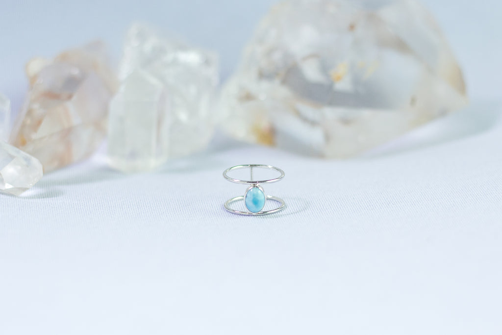 Anel Larimar Prata 925 image 5