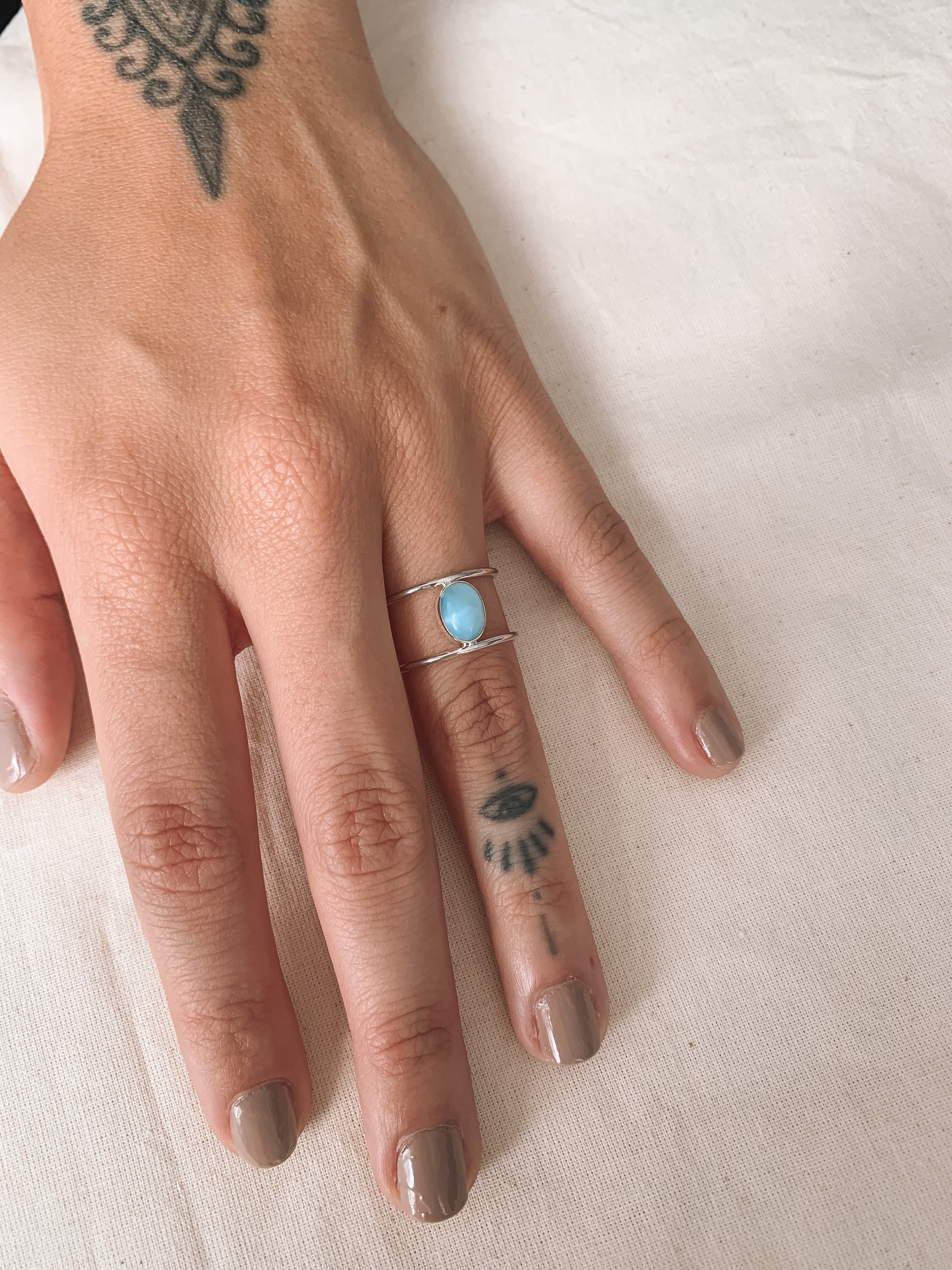 Anel Larimar Prata 925 image 6