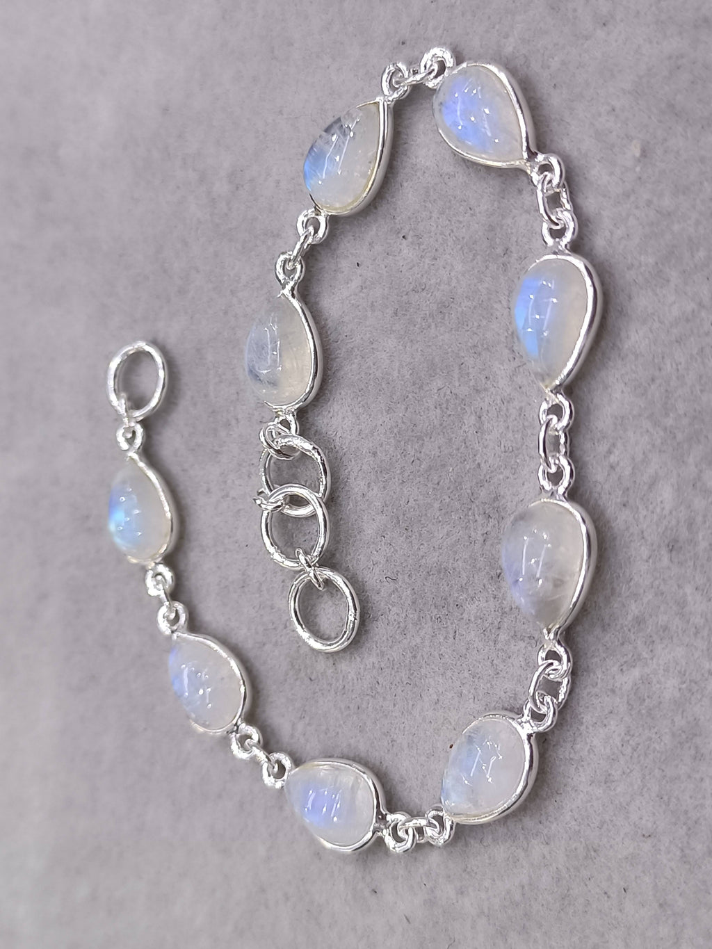 Pulseira Pedra da Lua Gota Prata 925 image 0