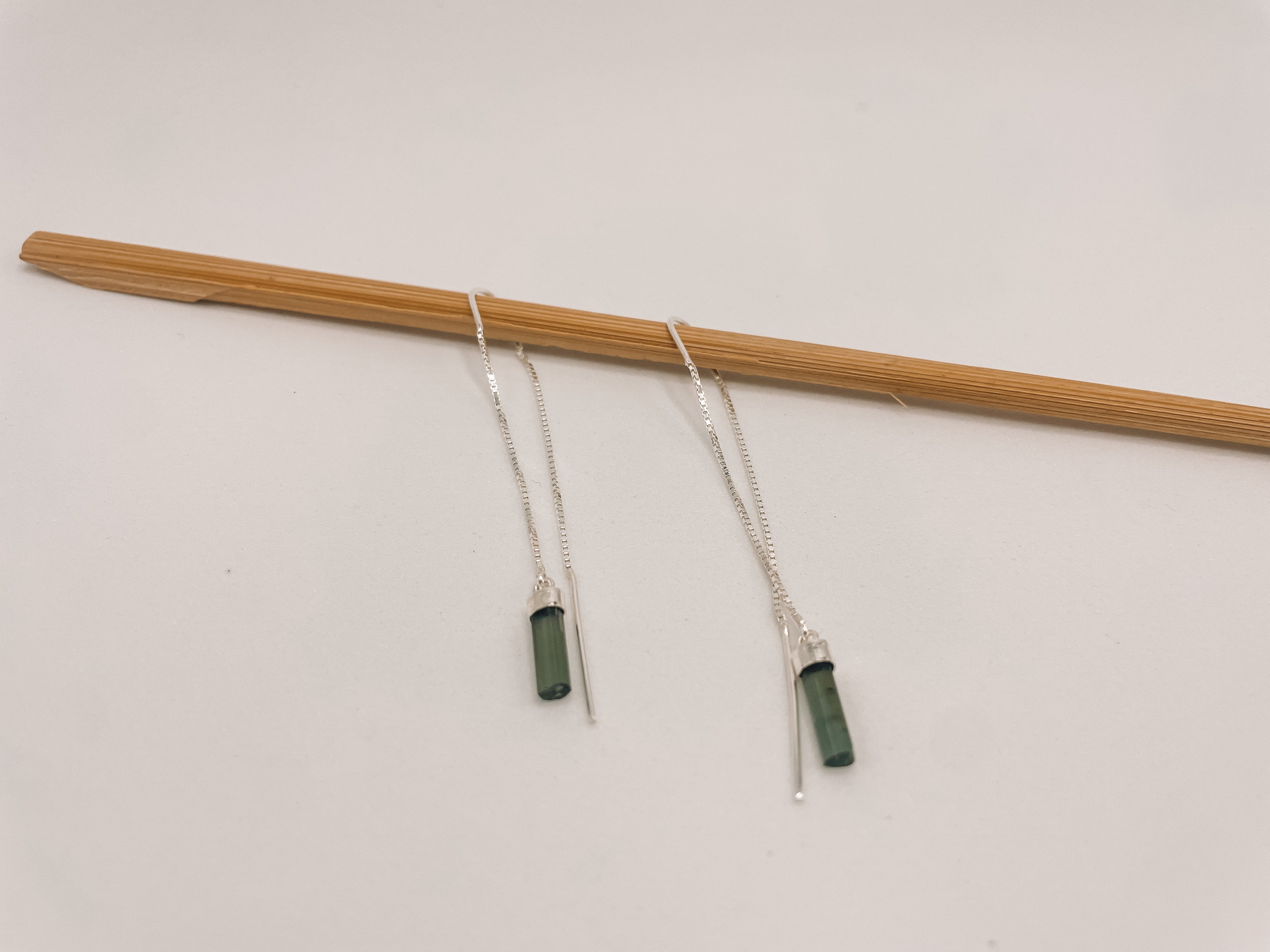 Brinco Corrente Turmalina Verde Prata 925 image 3