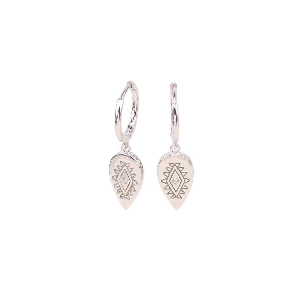 Brinco Argola Click com Olho Grego Prata 925 ou Dourado image 5