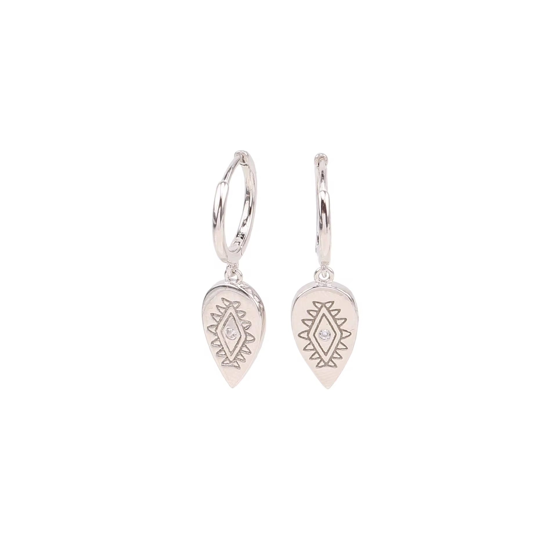 Brinco Argola Click com Olho Grego Prata 925 ou Dourado image 5
