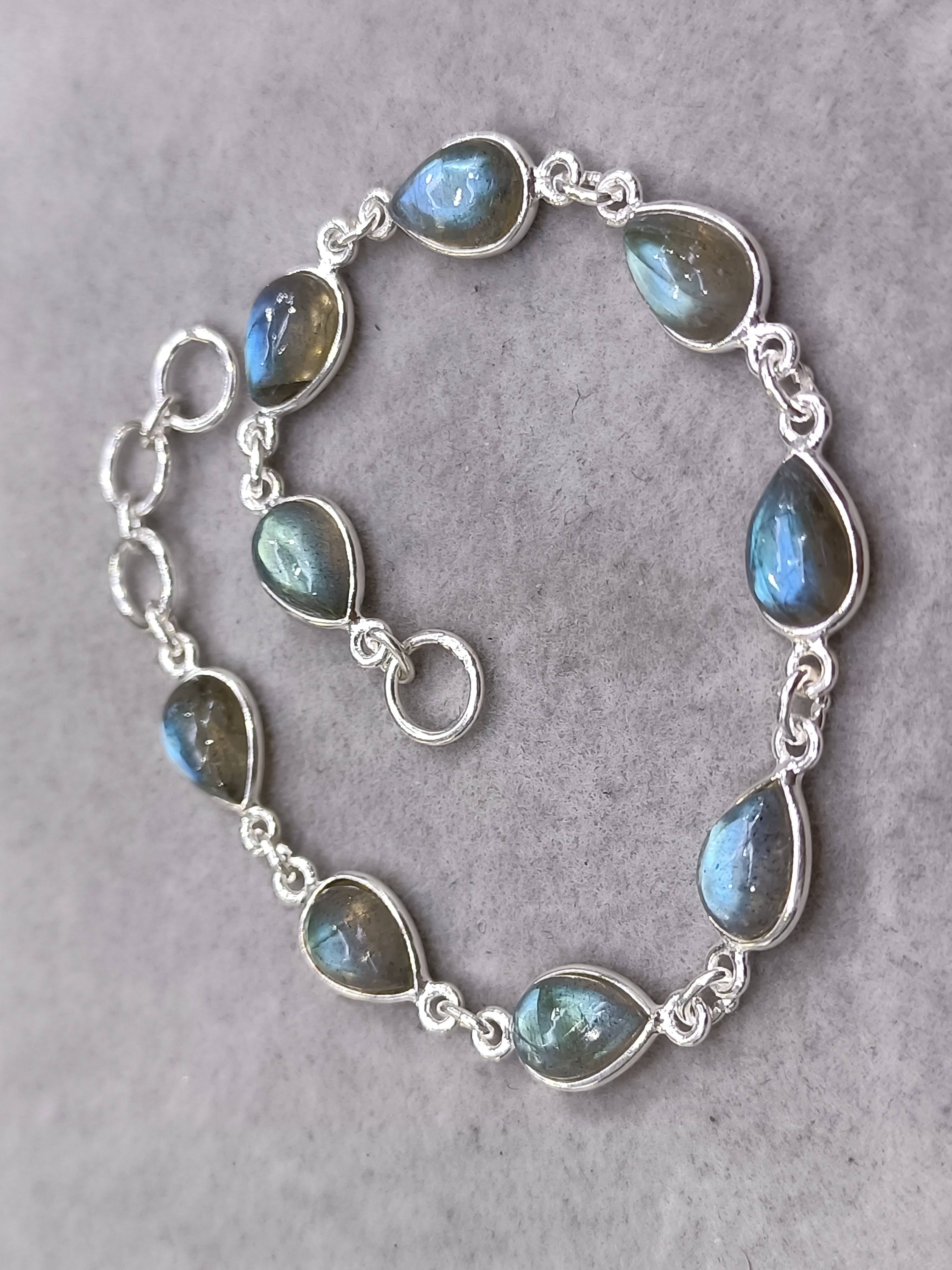 Pulseira Labradorita Gota Prata 925 image 0