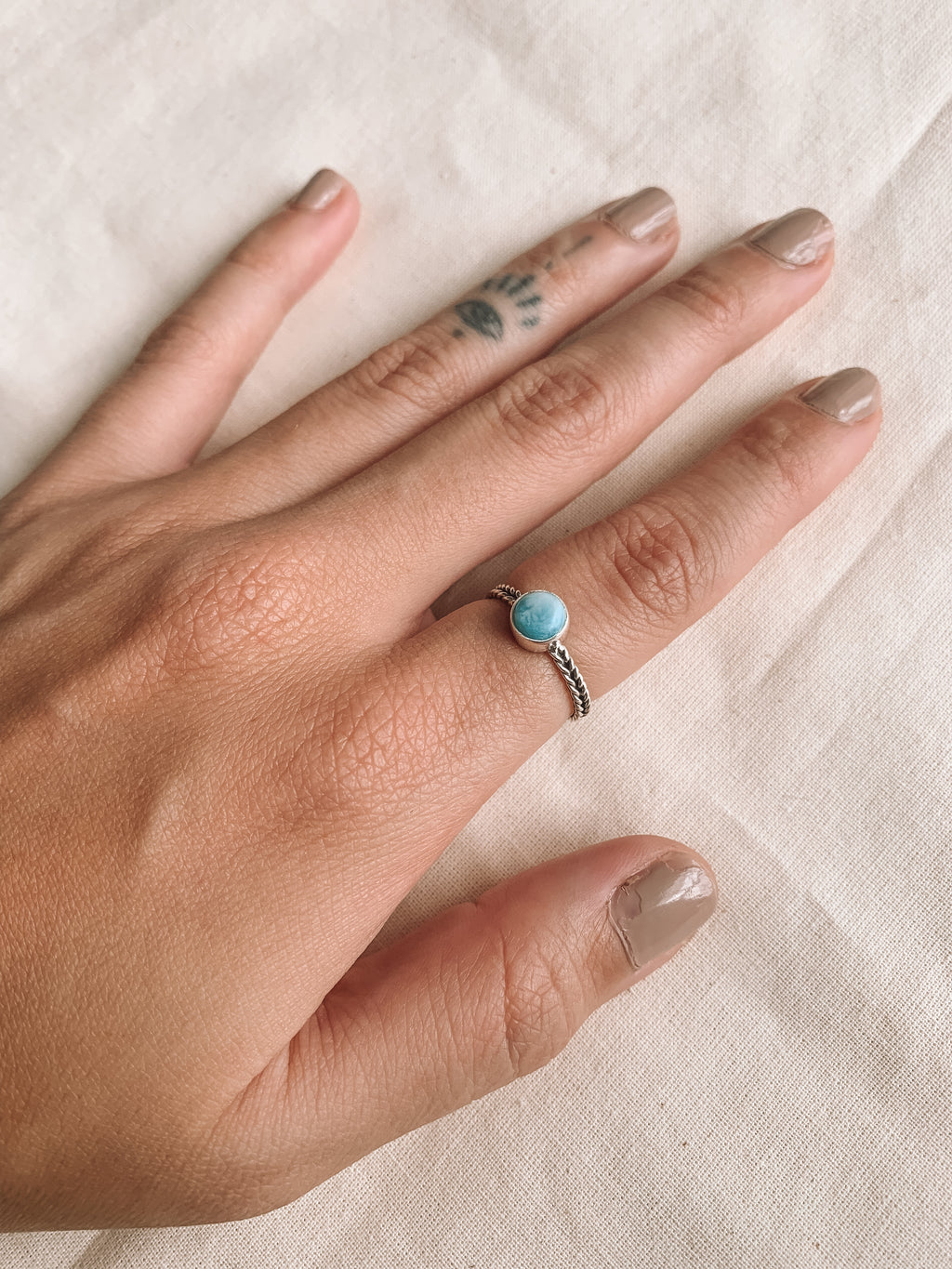 Anel Larimar Prata 925 image 3