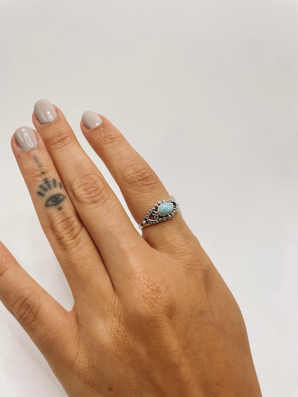 Anel Larimar Boho Prata 925 image 4