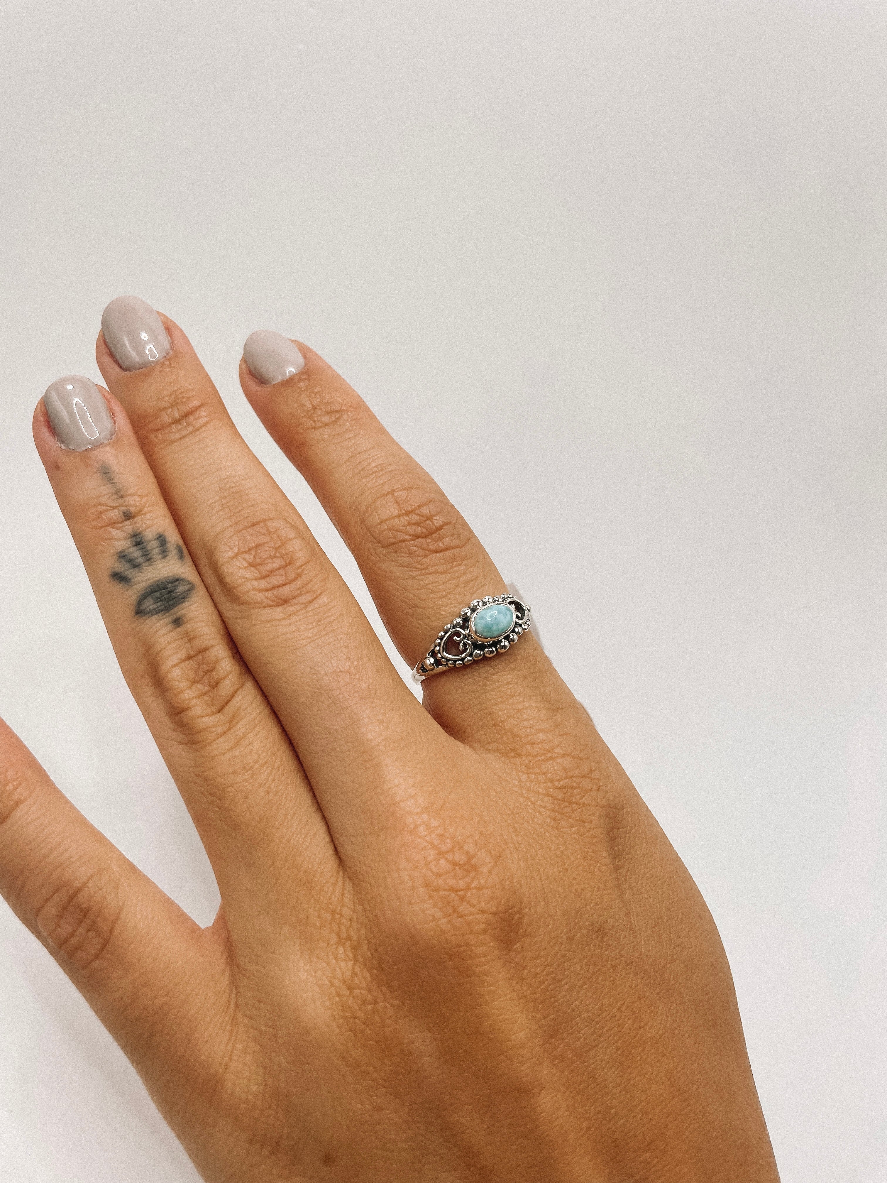 Anel Larimar Boho Prata 925 image 4