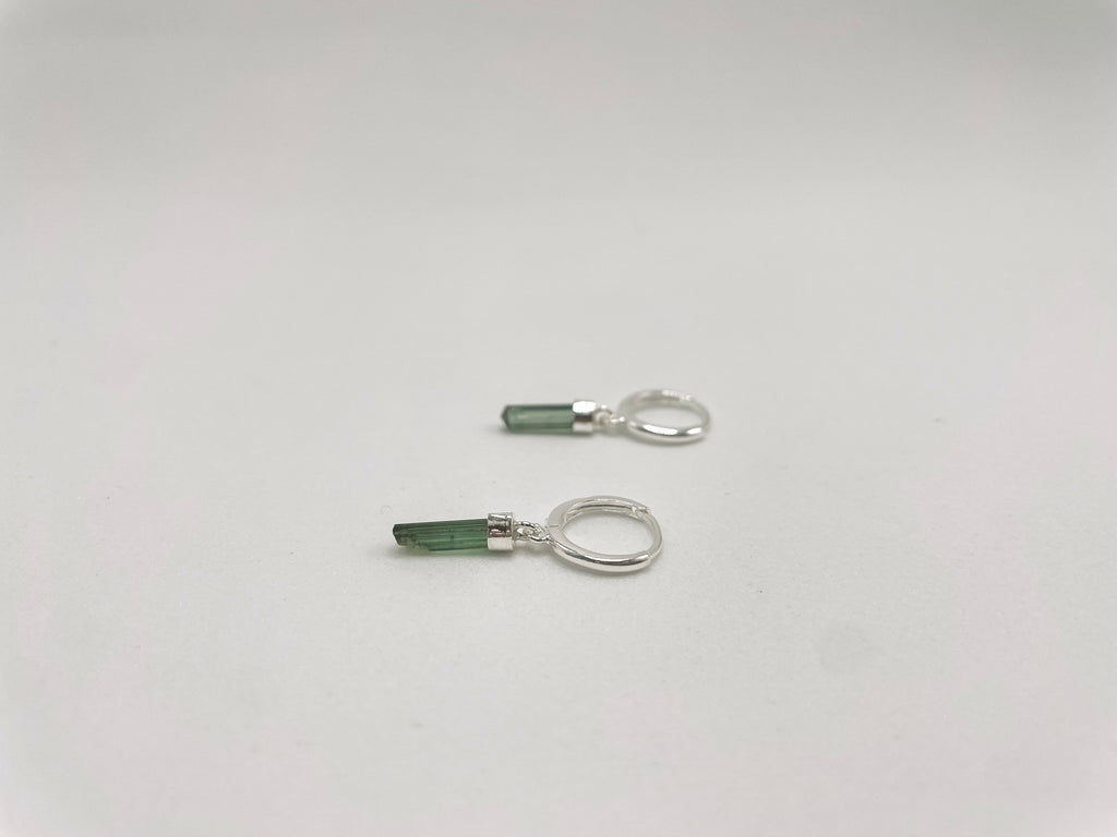Brinco Argola Turmalina Verde Prata 925 image 2