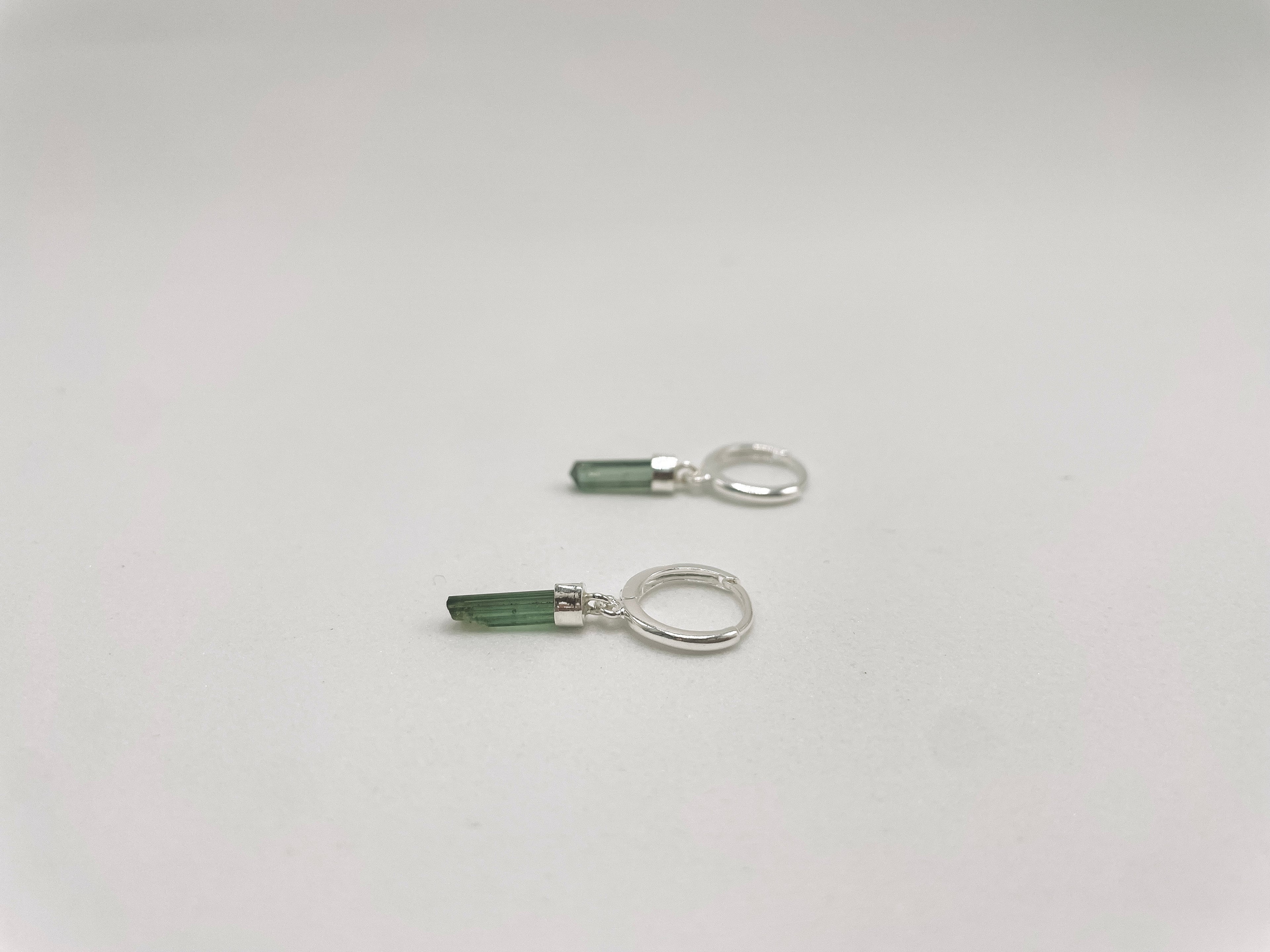 Brinco Argola Turmalina Verde Prata 925 image 2