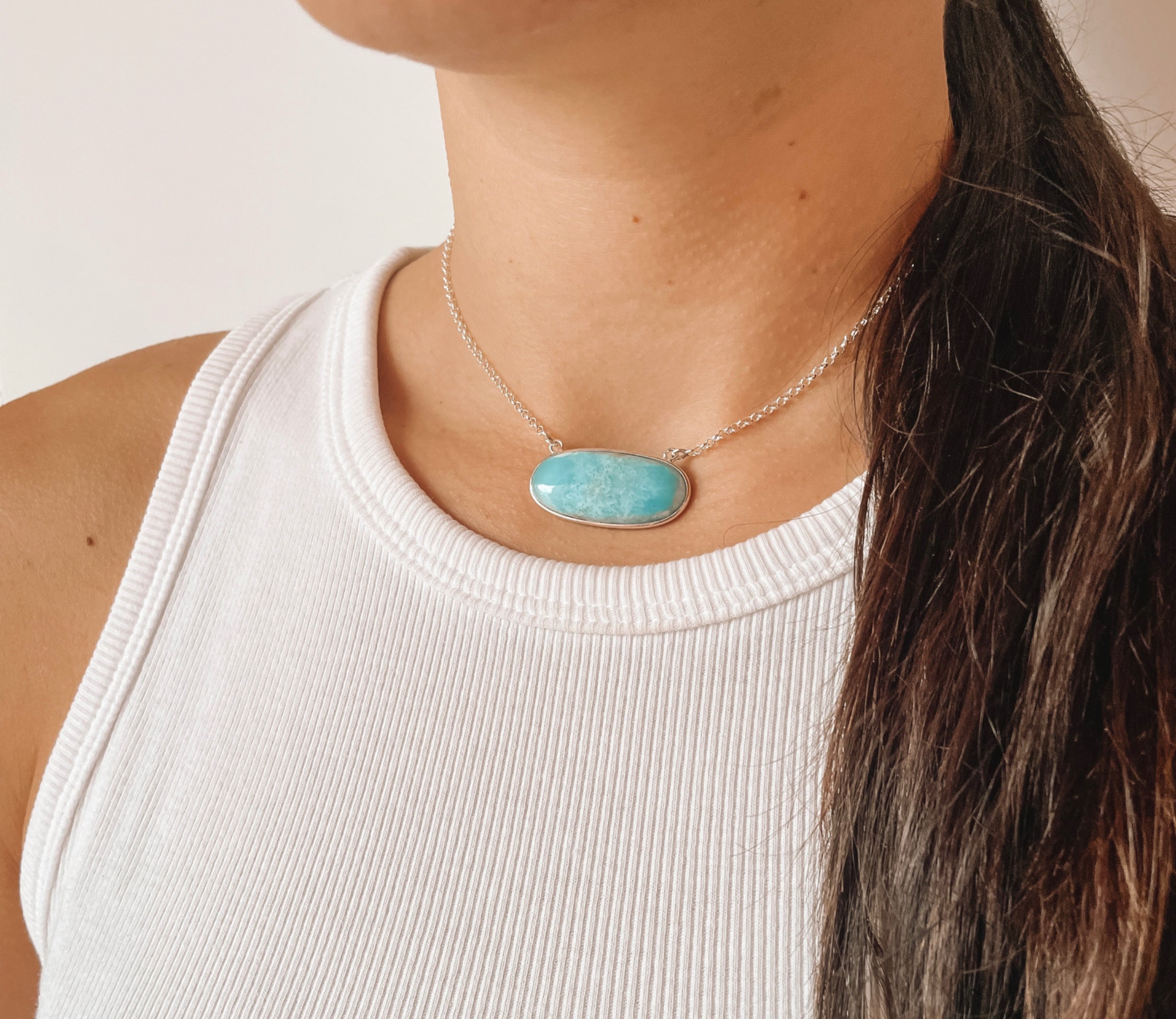 Colar Larimar Prata 925 image 0