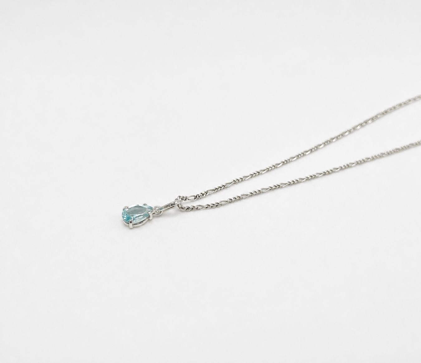 Colar Topázio Azul Gota Prata 925