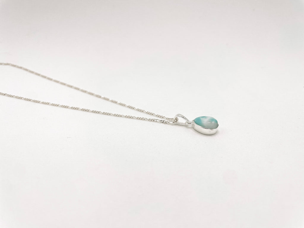 Colar Larimar Gota Prata 925 image 2