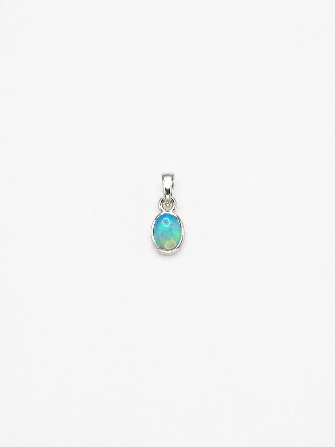 Colar Opala Etíope Oval Prata 925