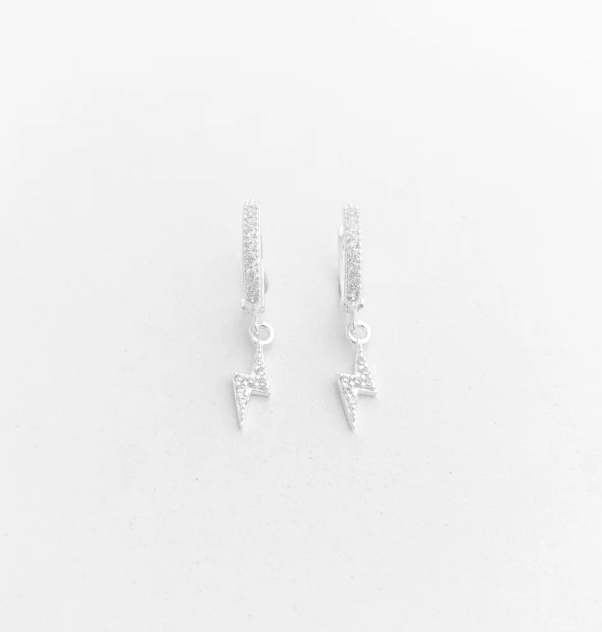 Brinco Argola Raio com Zircônias Prata image 1