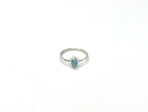 Anel Larimar Gota Prata 925 image 0