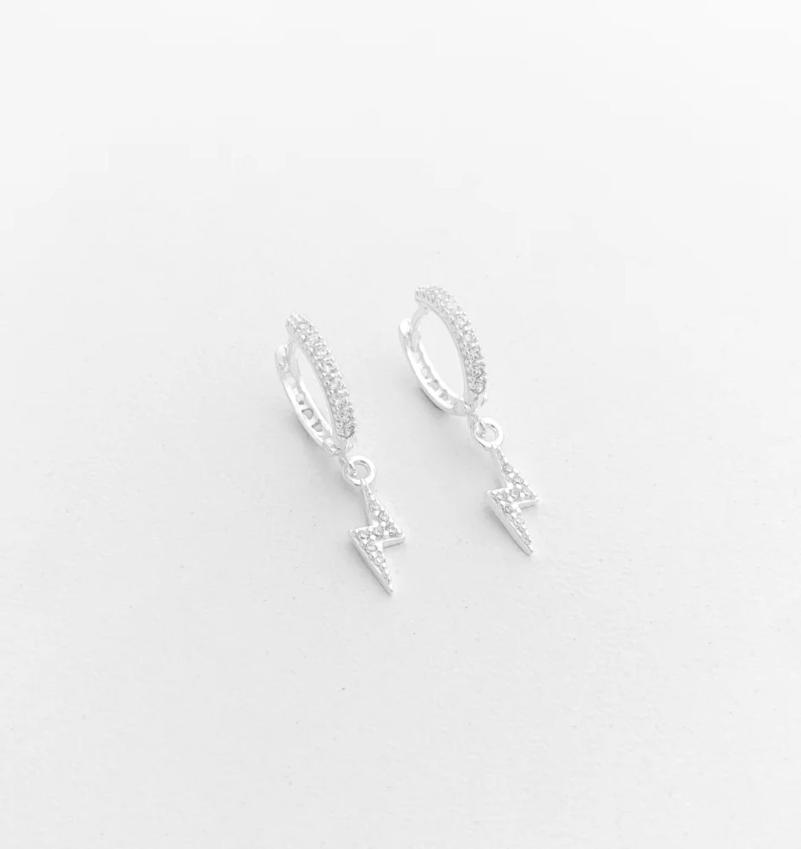 Brinco Argola Raio com Zircônias Prata image 0