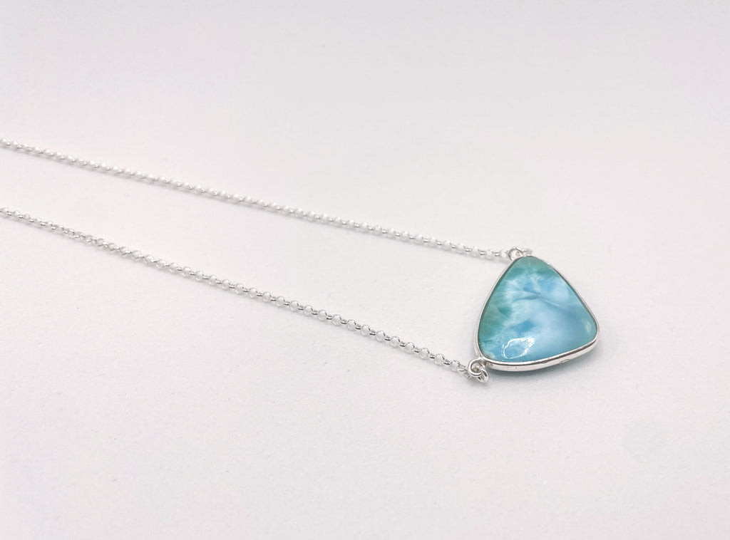 Colar Larimar Triângulo Prata 925 image 1