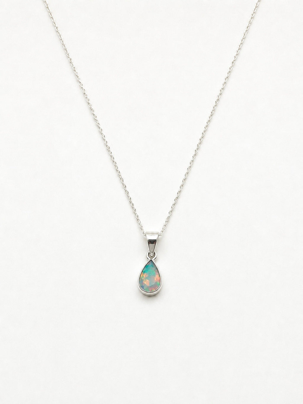 Colar Opala Etíope Gota Facetada Prata 925