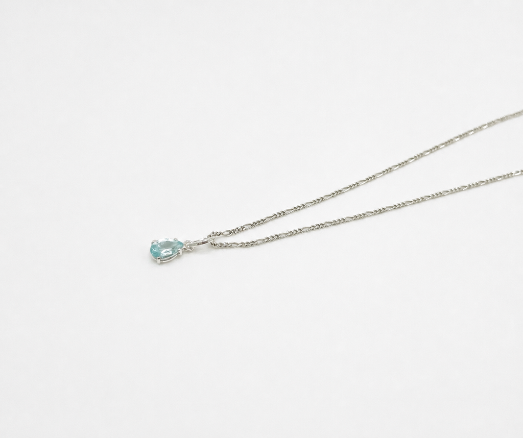 Colar Topázio Azul Gota Prata 925