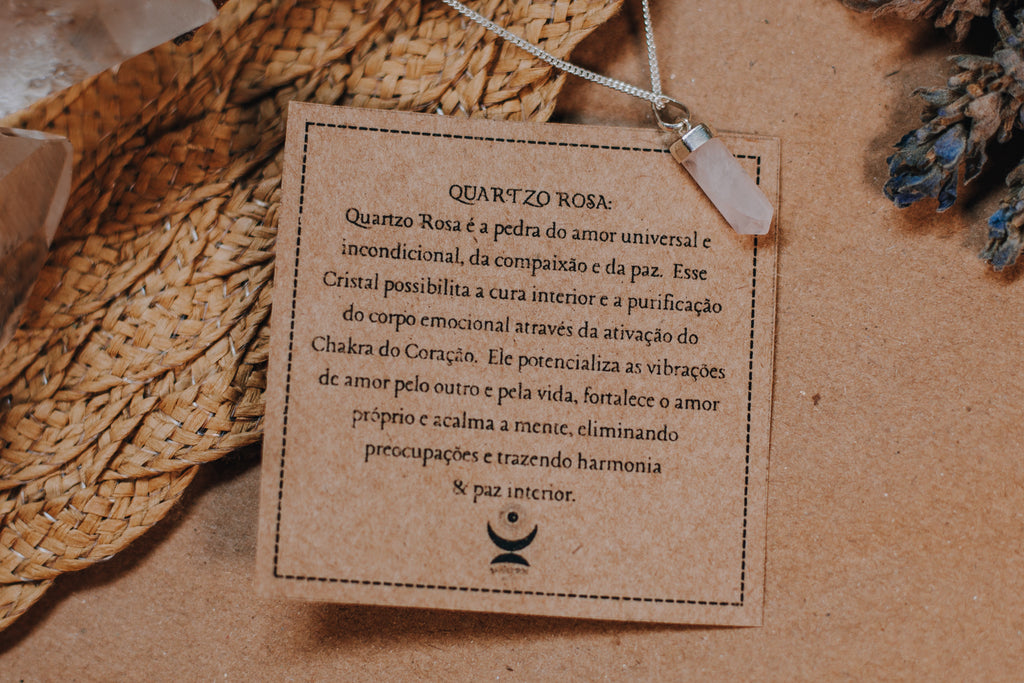 Colar Quartzo Rosa Ponta Prata 925 image 2