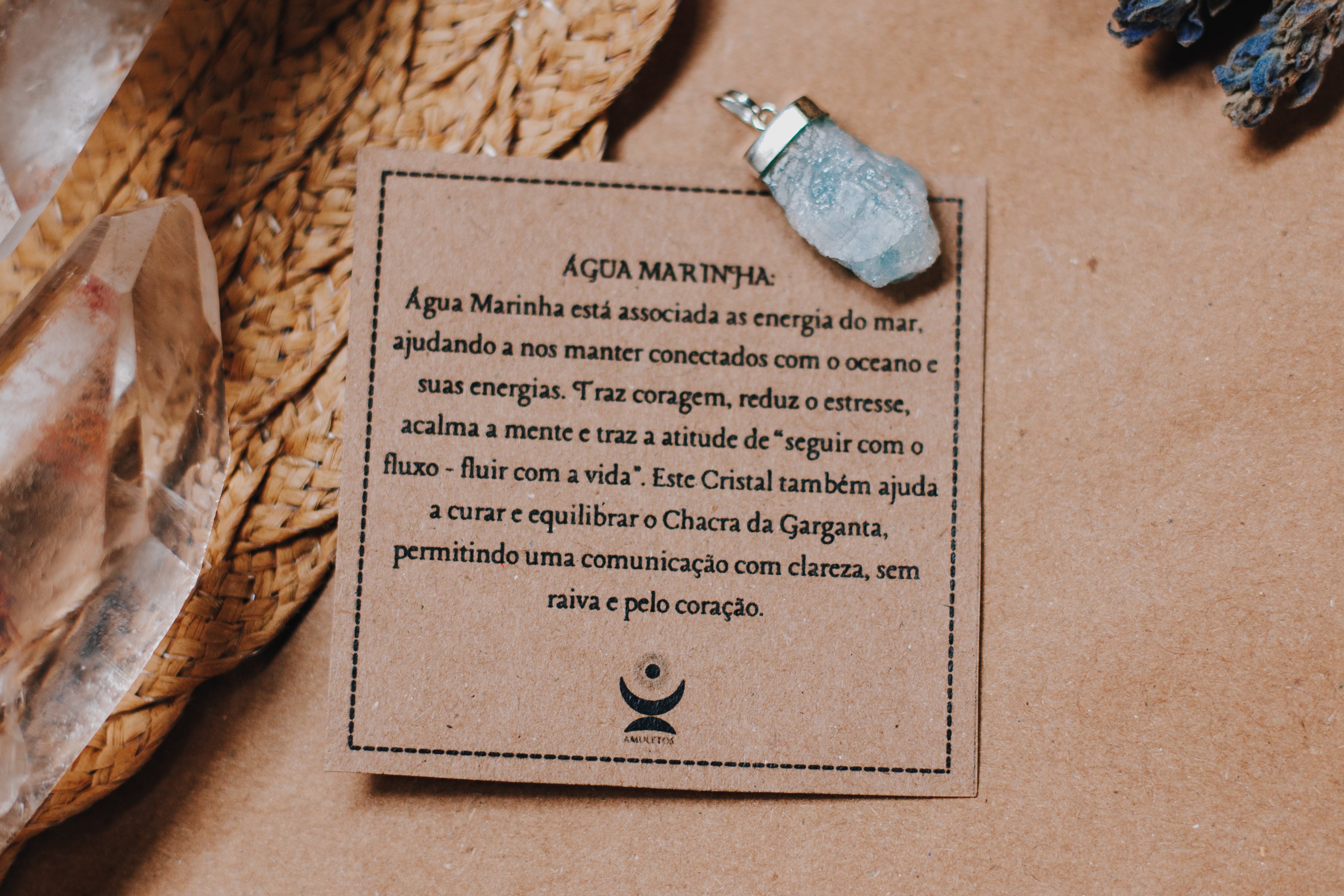 Pingente Água Marinha Bruta Prata 925 image 2